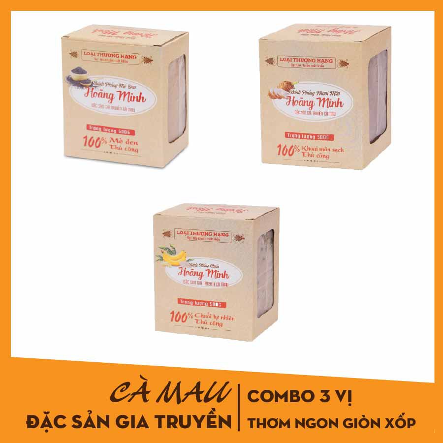 [COMBO 3 VỊ] Bánh phồng tôm Năm Căn kèm 01 hộp vị khác tùy chọn