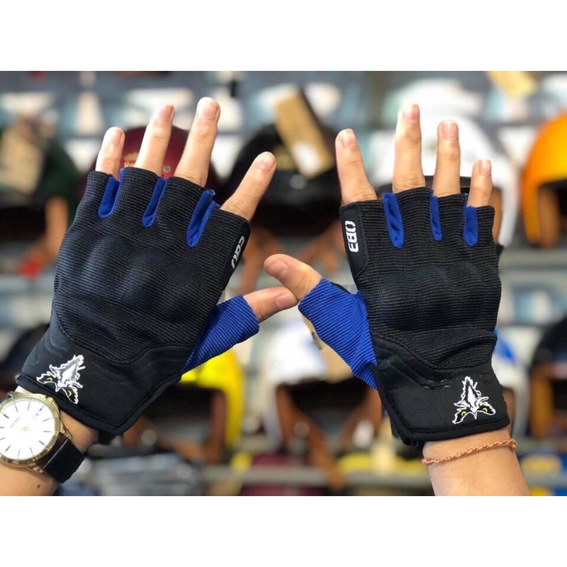 Găng tay EGO chính hãng ngắn hở cụt ngón có gù cao cấp nam nữ chống nắng lái xe máy xe đạp moto phượt