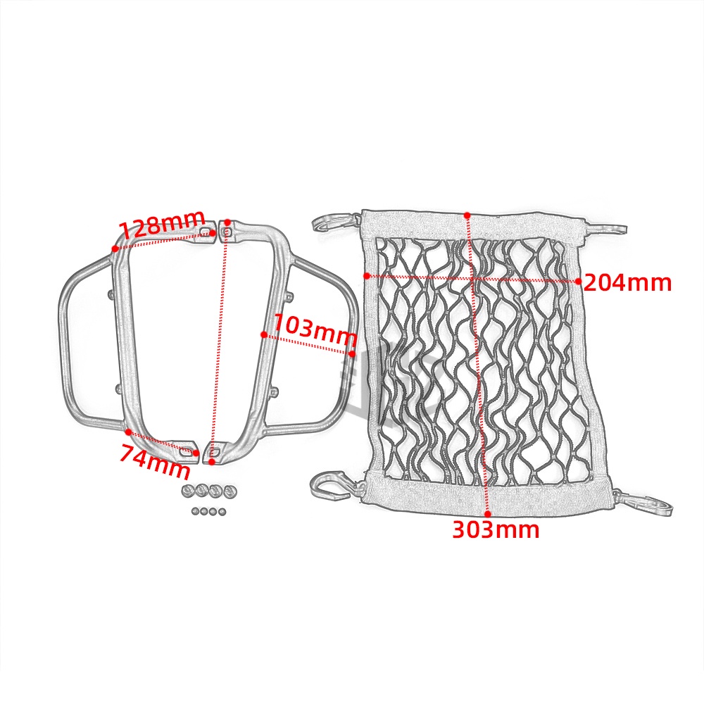 Giá đỡ hành lý bằng nhôm kèm túi lưới gắn phía trước xe máy VESPA GTS 125 150 200 250 300 GTV 300 2013-2021