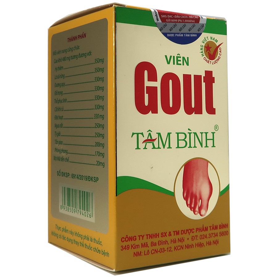 Viên gout Tâm Bình 60 viên