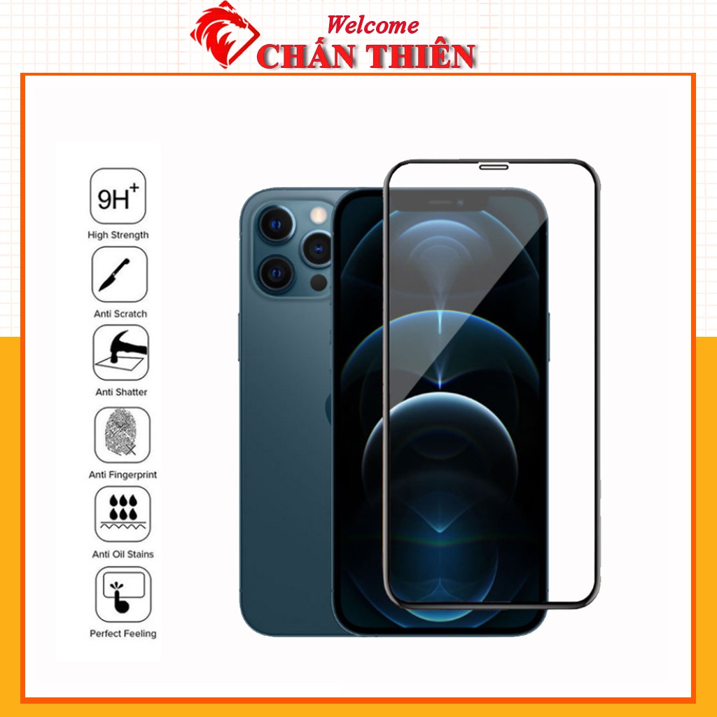 Cường lực iphone 13 Promax 12 Promax 11 Promax Xsmax X Xr 7 Plus 8 Plus 6 6s Plus full màn 9D Tặng kèm khăn lau [FM]