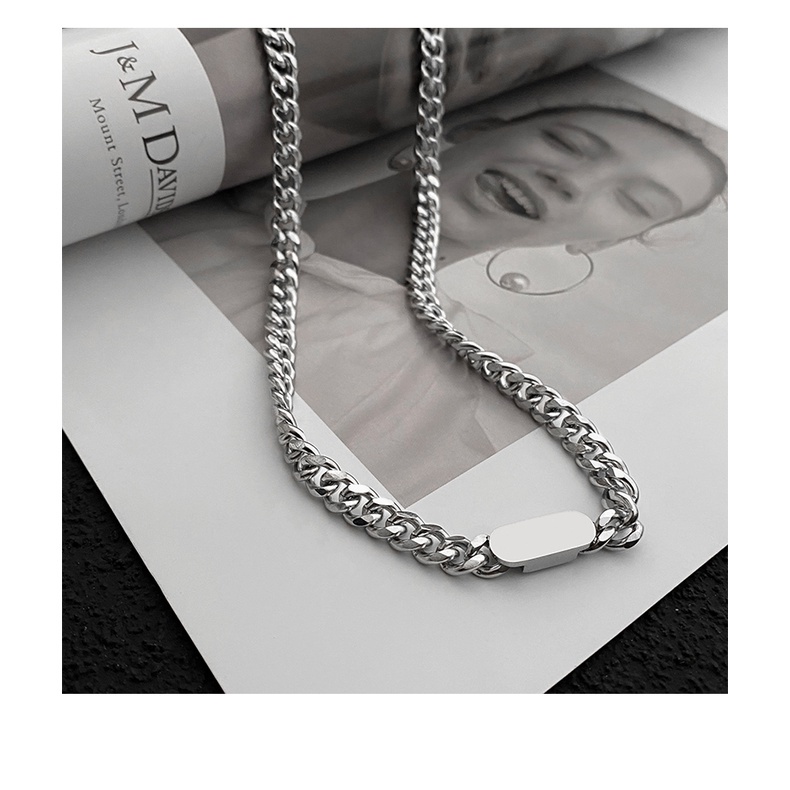 Dây chuyền chuỗi xích mặt vuông phong cách thời trang hip hop 19A1001