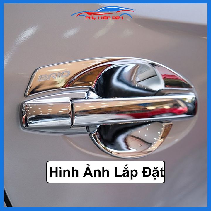 Ốp tay hõm mạ crom Brio 2019-2020-2021-2022-2023 sáng bóng chống trầy bảo vệ cửa xe ô tô