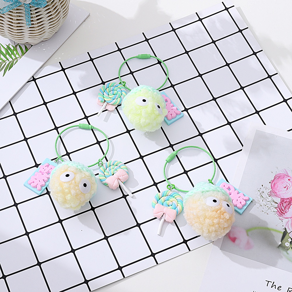 1 Móc Khóa Bóng Lông Nhiều Màu Sắc Dễ Thương