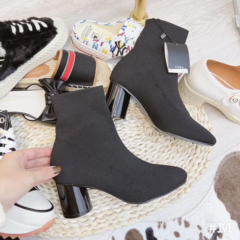Boot len zara gót tròn