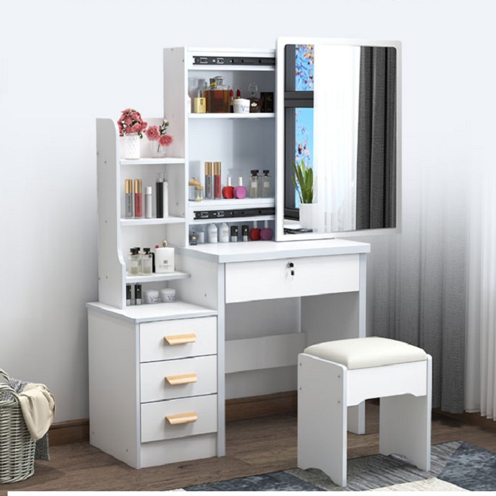 💥ẢNH THẬT💥 Bàn trang điểm đẹp kèm ghế, bàn phấn gỗ MDF cao cấp chống thấm BAH030 | BigBuy360 - bigbuy360.vn