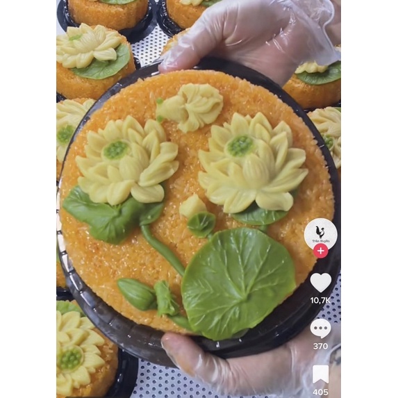 Khuôn silicon hoa sen can 9cm làm xôi hoa đậu , bánh trung thu