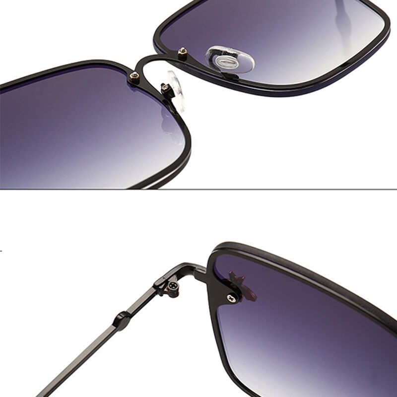 Kính Mát Gọng Vuông Kim Loại Phong Cách Âu Mỹ