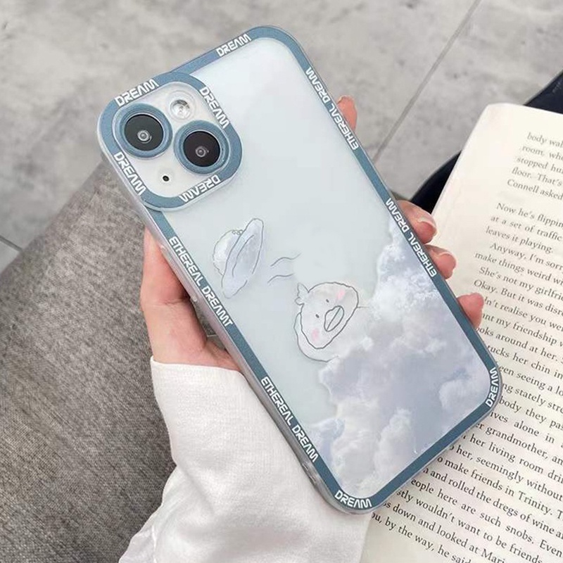Ốp Điện Thoại Silicon Mềm Trong Suốt Hình Gấu Đám Mây Dễ Thương Cho IPhone 13/12 Pro Max Case/11/ XS/ XR/ X/ 8/ 7/ 6S/ Plus Mini