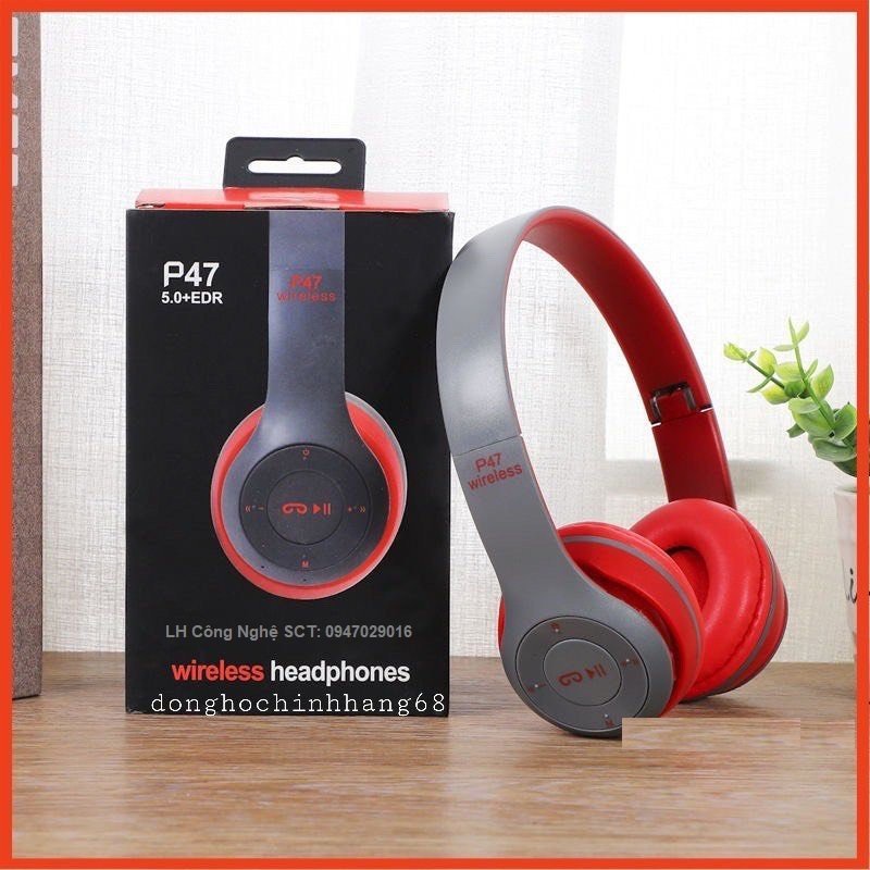 Tai nghe bluetooth không dây chụp tai headphone nghe nhạc điện thoại dùng được cho cả laptop máy tính pc chống ồn