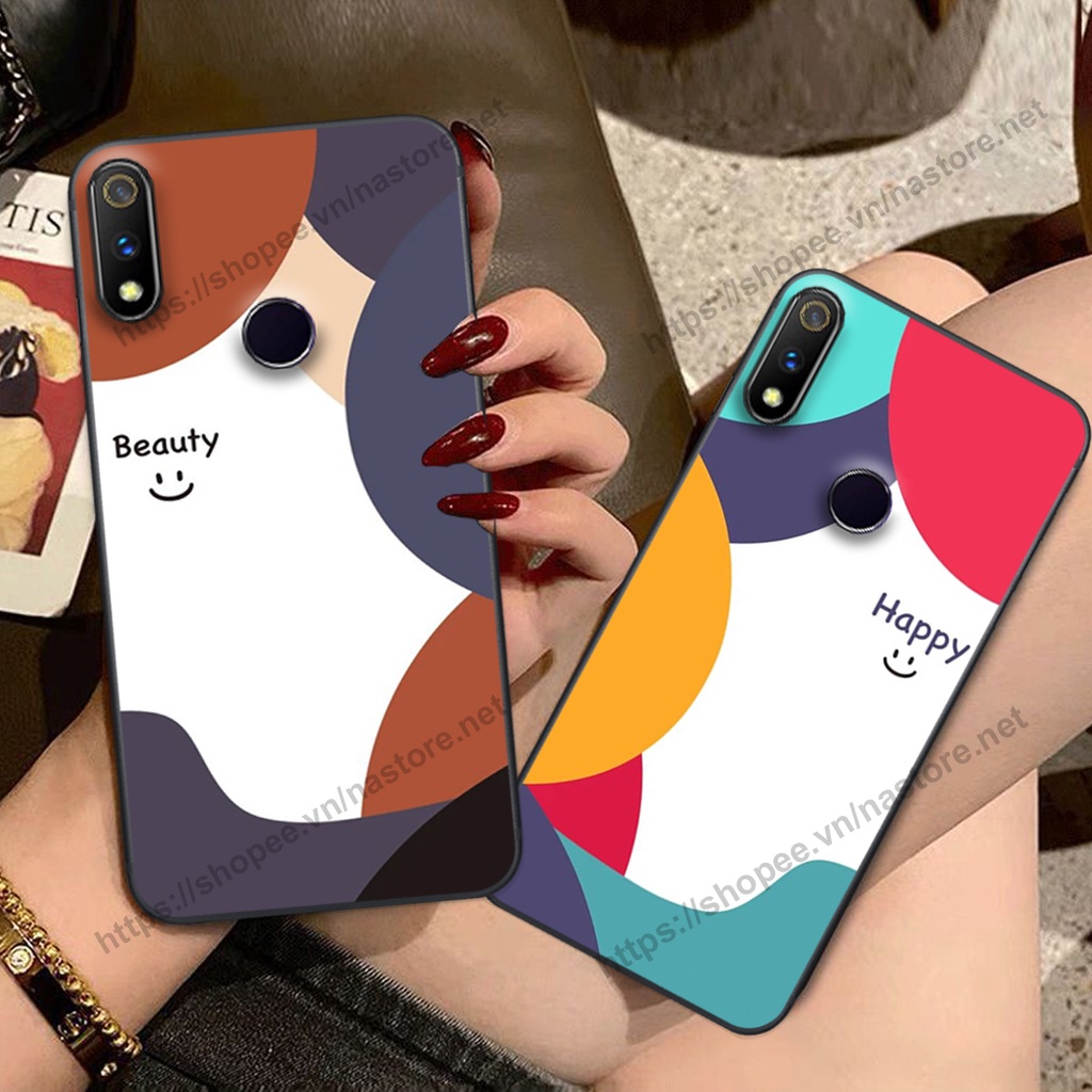 Ốp lưng Realme 3 / Realme 3 Pro mặt cười, họa tiết caro đơn giản đẹp cute