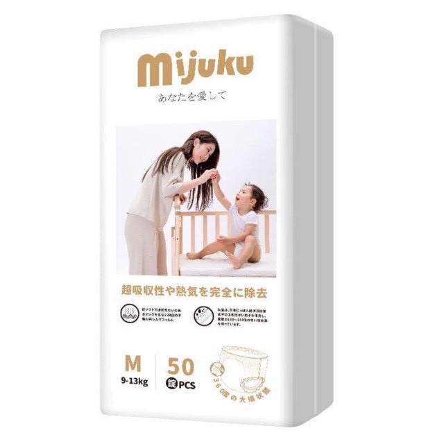 Bỉm quần Mijuku xuất Nhật M50/L50/XL50/XXL50 bịch 50 miếng (SIÊU THẤM HÚT) GIẢM GIÁ SOCK