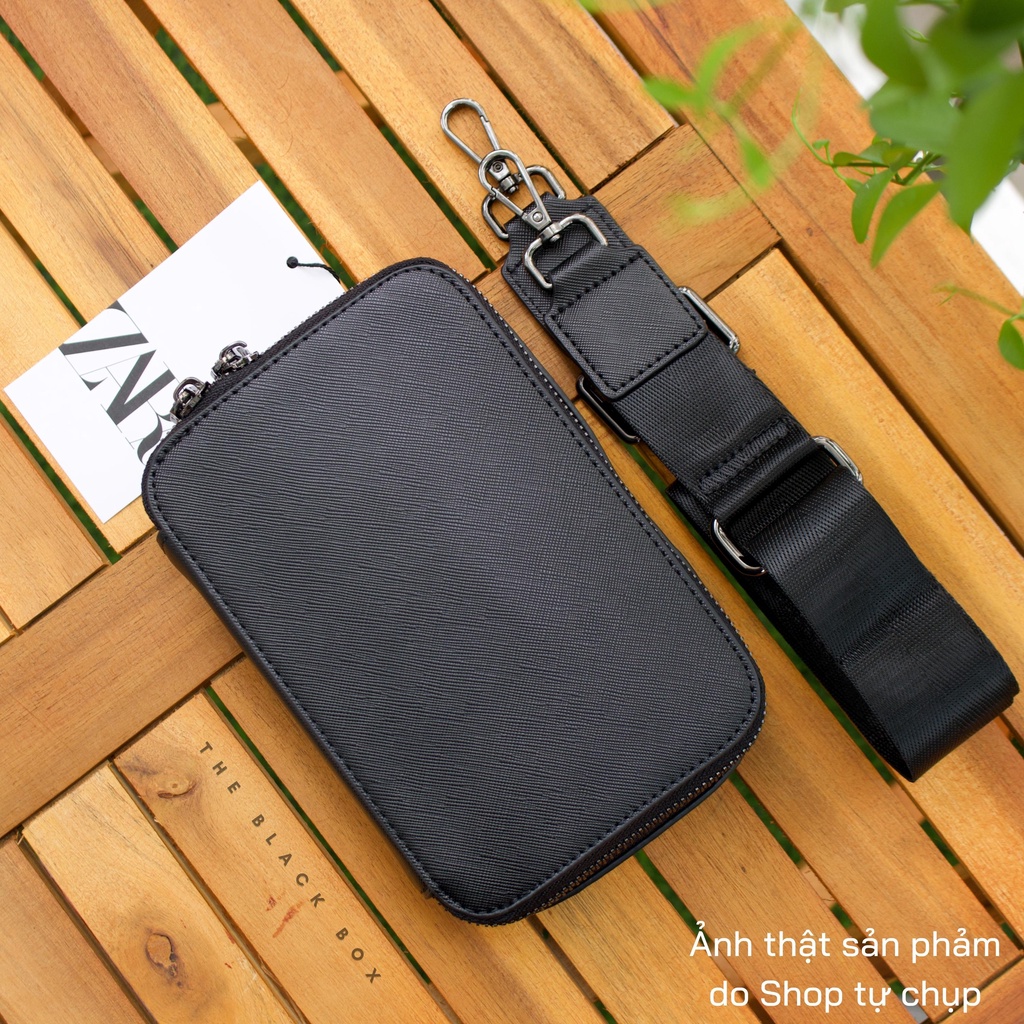 Túi Đeo Chéo Nam Nữ Unisex Dạng Hộp Vuông Thời Trang Cao Cấp, Túi Xách Nam Nữ Sang Trọng Cá Tính Z.R - THE BLACK BOX