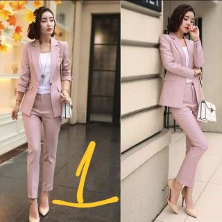 Bộ vest nữ hồng nue