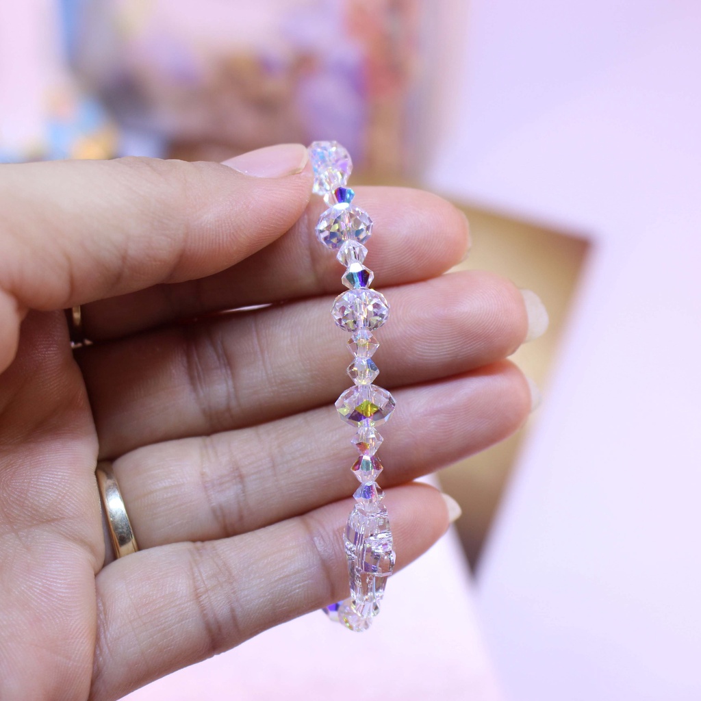 Chuỗi Mân Côi Pha Lê Swarovski Hạt Bánh