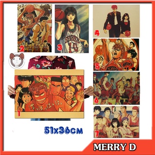 POSTER SLAM DUNK 51x36cm Vintage - HANAMICHI HARUKO SHOHOKU BÓNG RỔ ANIME - Poster Trang Trí Vintage