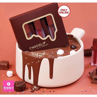 Set Son Kem Black Rouge Air Fit Velvet Mini Kit Chocolip