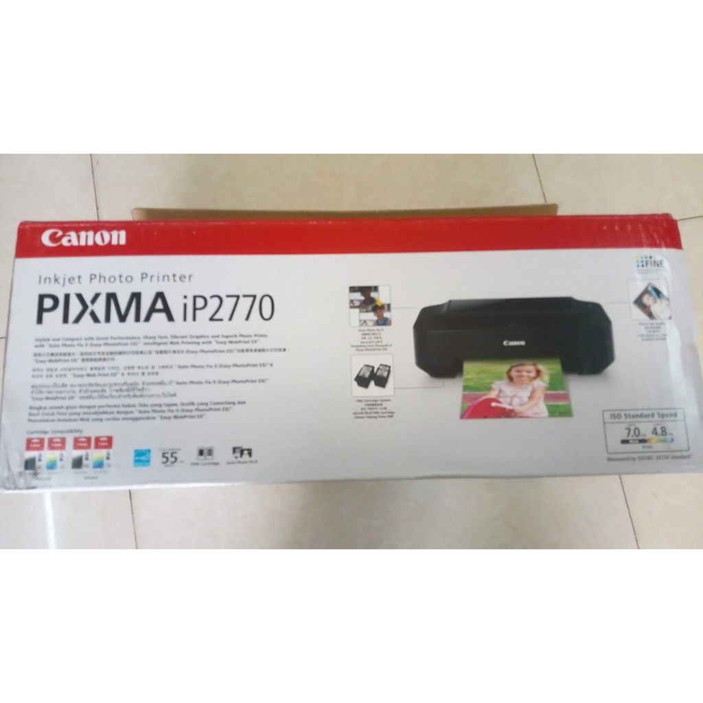 Máy in phun 4 màu Canon Pixma IP2770-hàng chính hãng-BH 12 tháng-lắp tiếp mực-tư vấn và hướng dẫn sử dụng