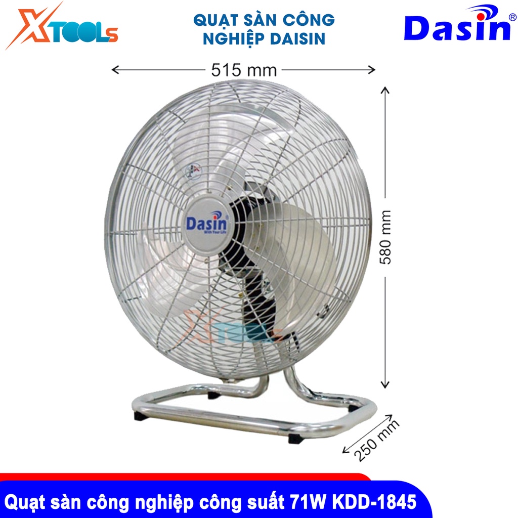 Quạt sàn Dasin, công suất 60W-67W, Dài x Rộng x Cao (42cm x 26cm x 49cm)- chính hãng - xtools