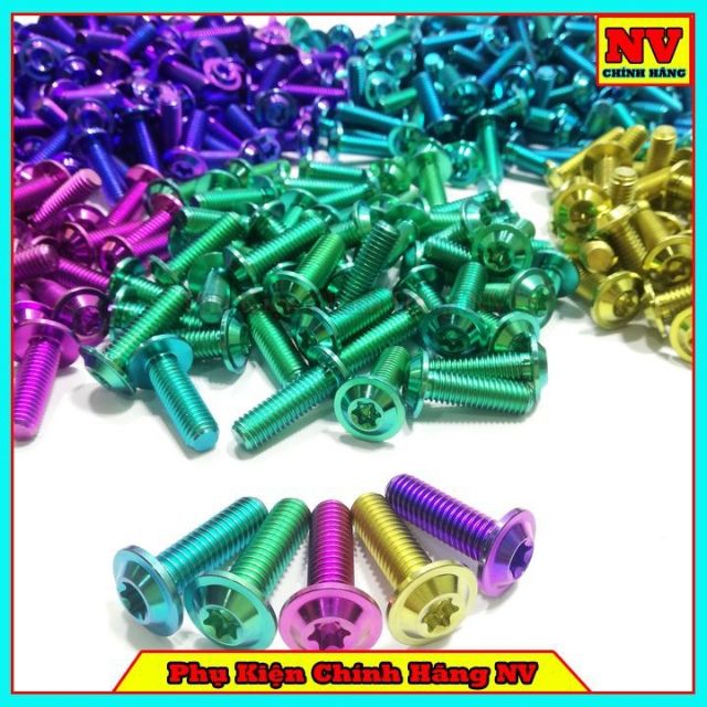 Ốc Đĩa Titan Gr5 8Li25 Đầu Dù Mỏng Gắn Được Hầu Hết Các Xe