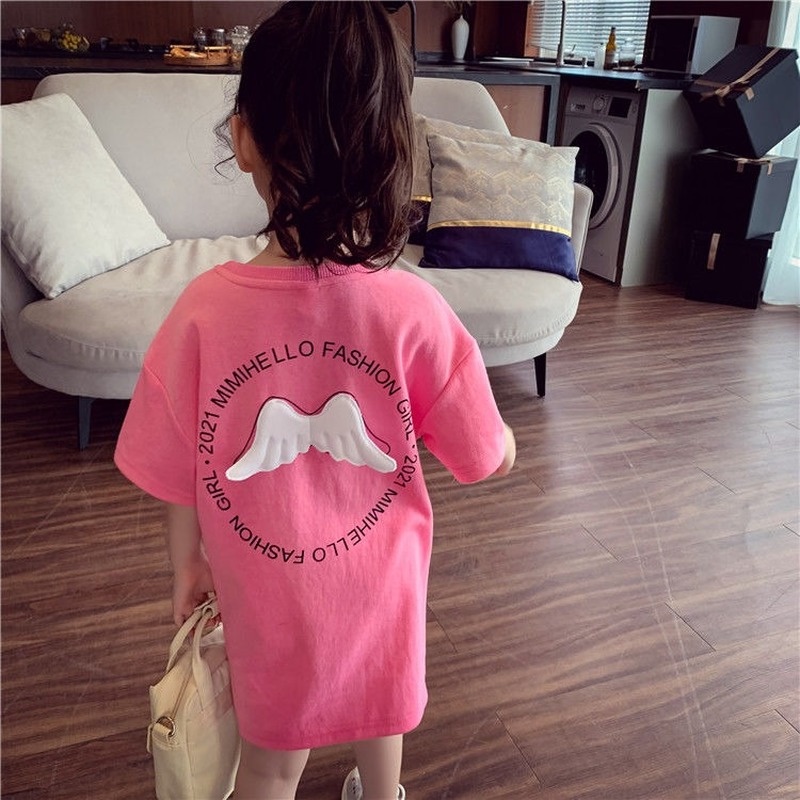 Đầm dài trung bình có cánh phong cách Hàn Quốc