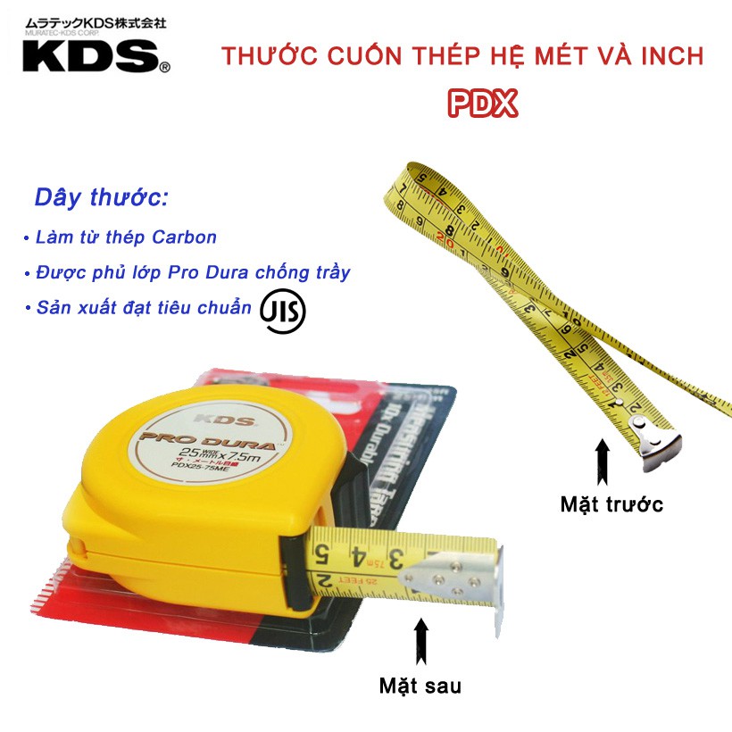 Thước cuôn thép Cao Cấp Met-Inch KDS PDX19-50