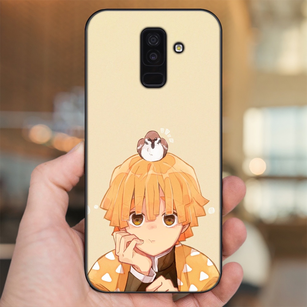 Ốp lưng Samsung A6 Plus viền đen in hình Zenitsu Kimetsu no Yaiba