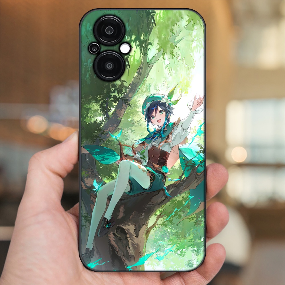 Ốp lưng Oppo Reno 8Z 5G viền đen in hình Venti Genshin Impact