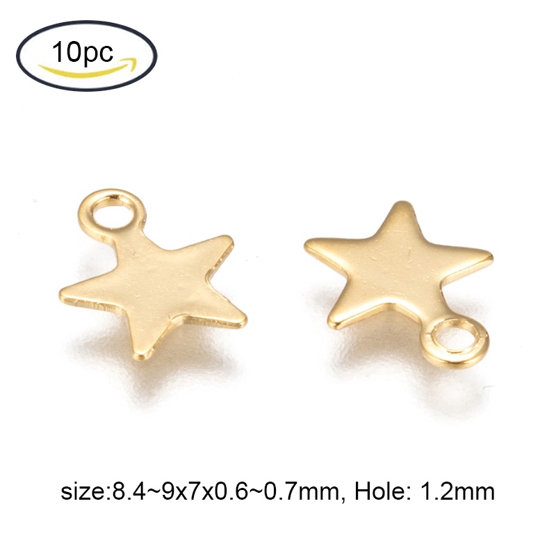 Set 2-100 Charm Lỗ Trái Tim Bằng Thép Không Gỉ 304 10x8x0.8mm 1mm