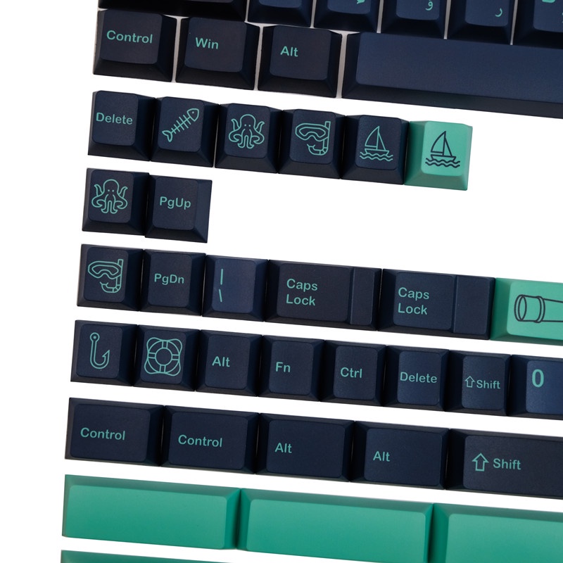 GMK Arabian Sea keycaps, 140 phím keycaps Cherry Profile DYE-SUB Cá nhân hóa GMK Keycaps cho bàn phím cơ