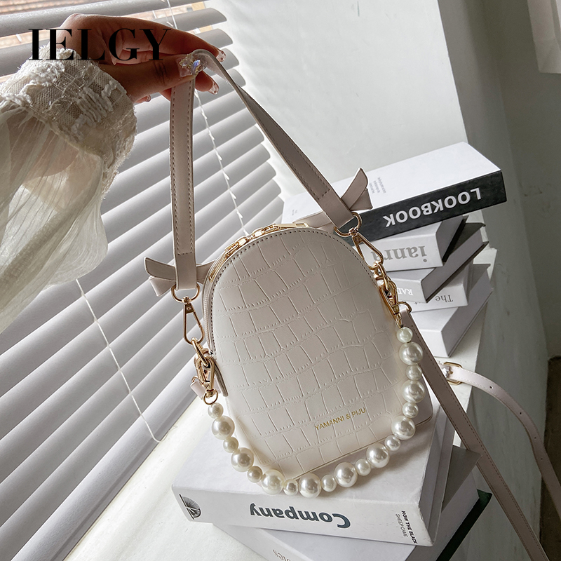 Túi đeo chéo IELGY đính ngọc trai thời trang tùy chọn màu sắc cho nữ