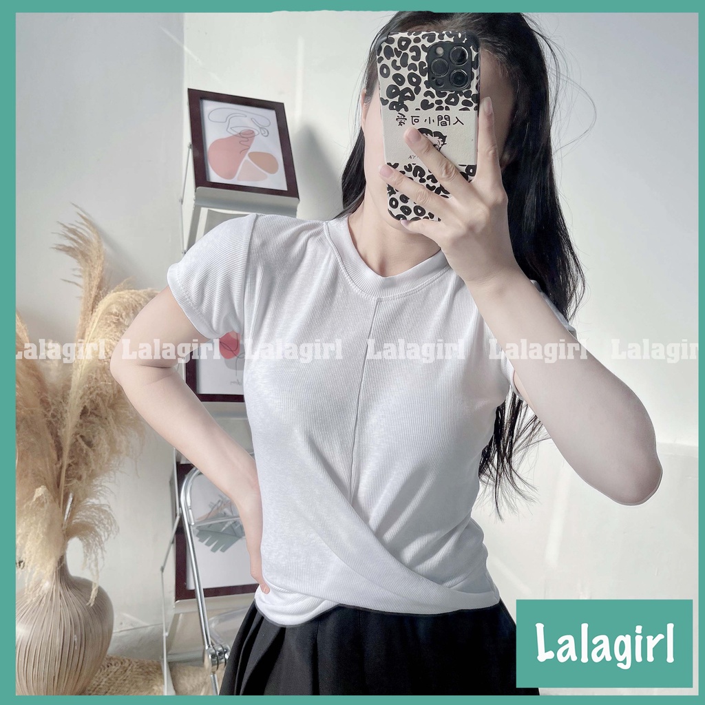 Áo Croptop Nữ Cổ Tim Chữ V Tay Ngắn Kiểu Ôm Body Xoắn Eo Thun Tăm Phong Cách Ulzzang Thời Trang Nữ