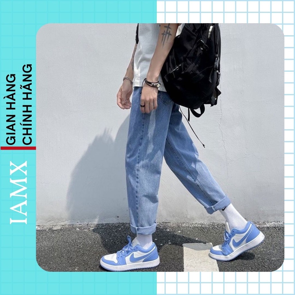 Quần Jean Baggy nam đen, xanh nhạt ống xuông rộng S01 style hàn quốc 2022 - IAMX