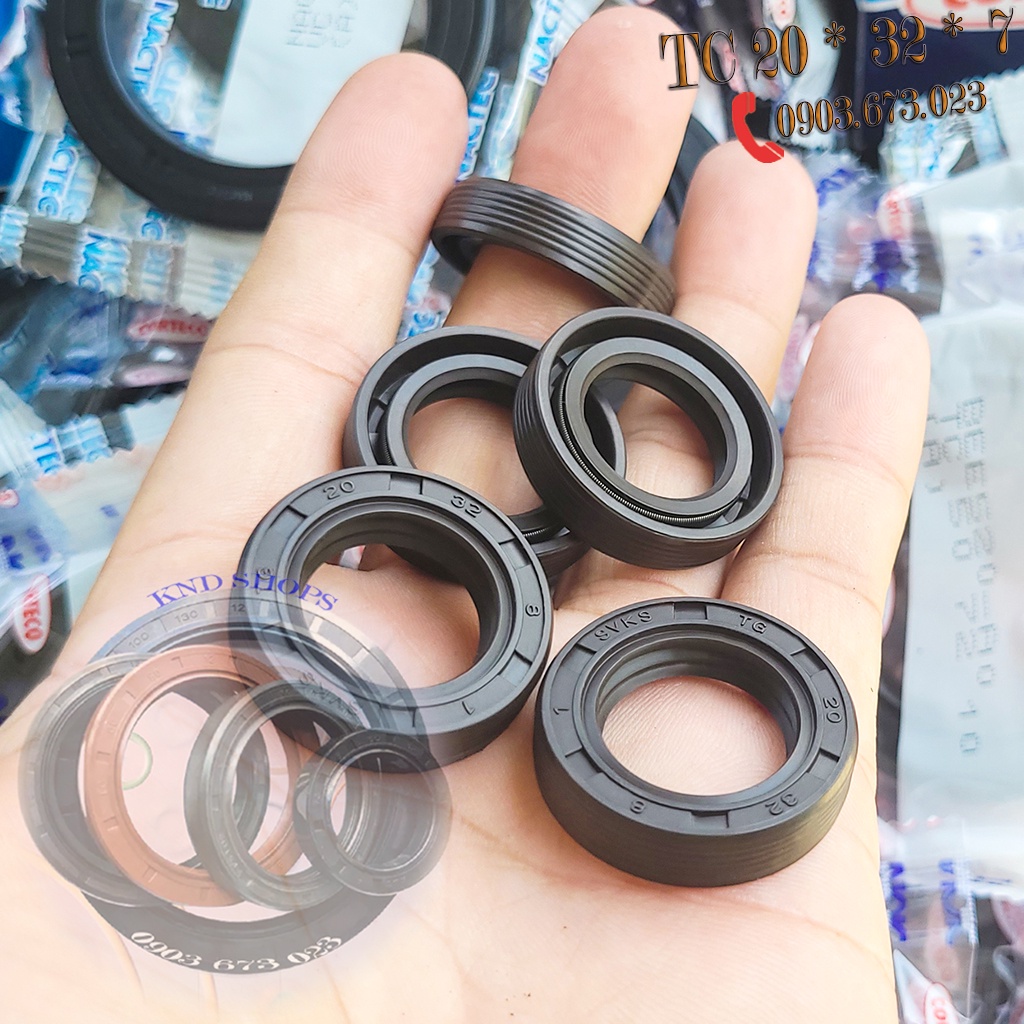 Phốt dầu SVKS TG 20*32*8 | Janite TG 20*32*6 (10), Phốt chặn nhớt trục chuyên cho xe máy và máy sản xuất công nghiệp