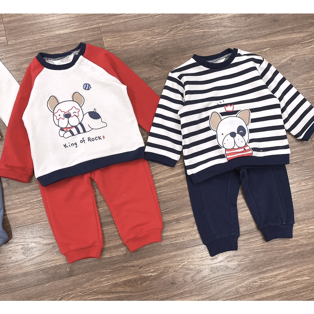 Bộ Mayoral chất nỉ mềm đẹp cho bé  màu sắc họa tiết bắt mắt đáng yêu