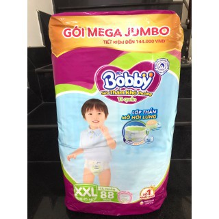 Tã quần Bobby - Đệm thấm lưng mồ hôi Mega Jumbo M120/L104/XL96/XXL88 mẫu mới.