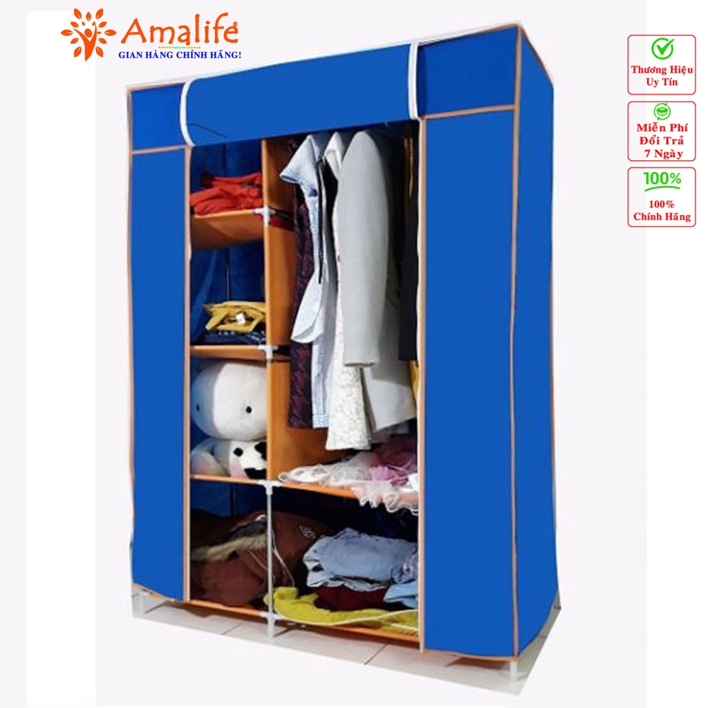 Tủ Quần Áo 2 Buồng 6 Ngăn Tiện Lợi Cao 170cm Chất Lượng Cao Chắc Chắn, Vững Chãi Hàng Chính Hãng Amalife