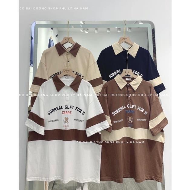 Áo Phông Polo Cổ Bẻ Tay Lỡ Phối Thân