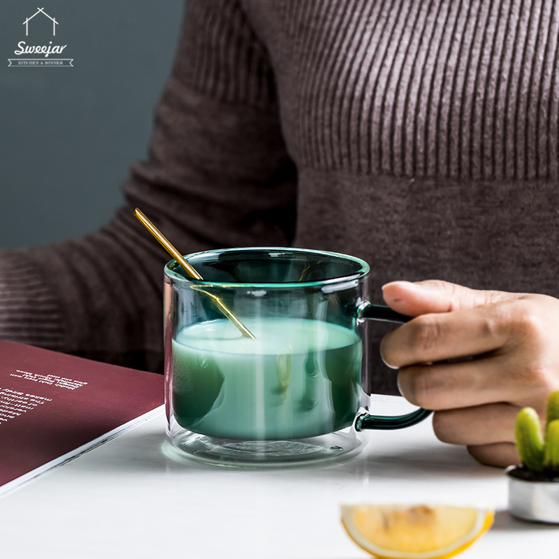 Cốc thủy tinh SWEEJAR uống cà phê/ sữa chịu nhiệt chống sốc
