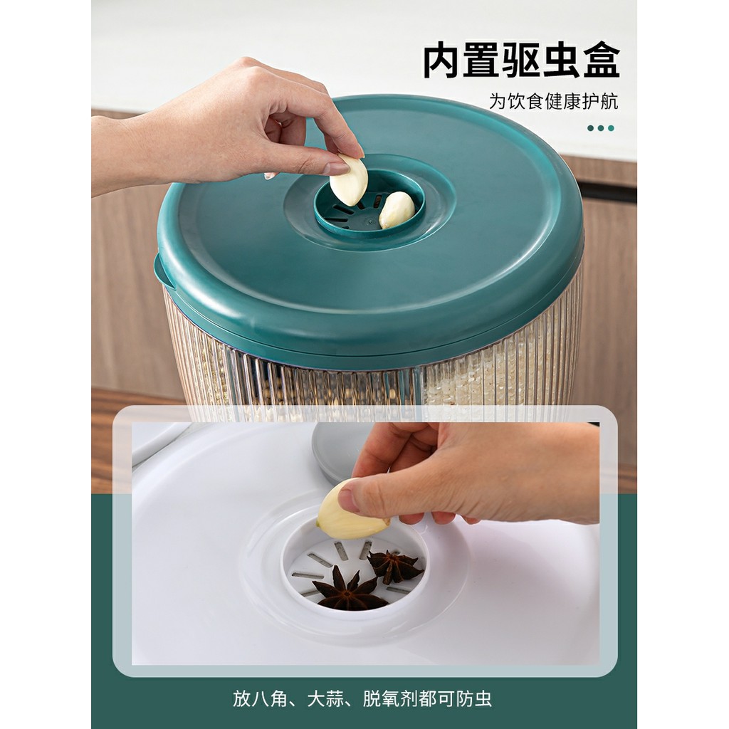 (Bán Buôn Sỉ) Thùng đựng gạo và ngũ cốc 4 ngăn thông minh dung tích 10kg - Có nút bấm dễ dàng để lấy gạo T2