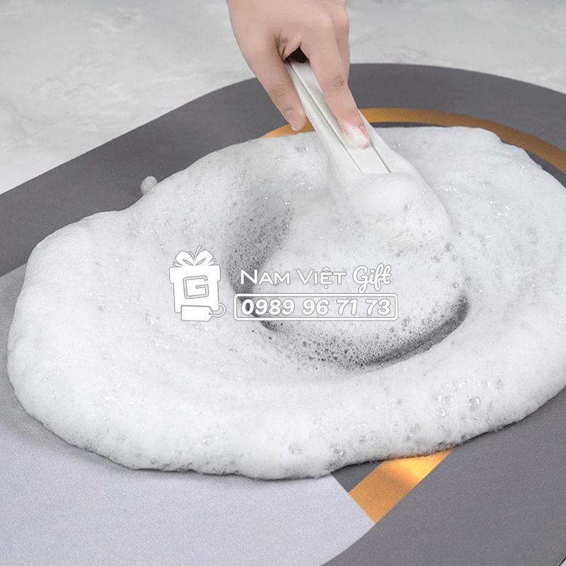 Thảm nhà tắm siêu thấm nước NAVIVU, chống trơn trượt phong cách Địa Trung Hải