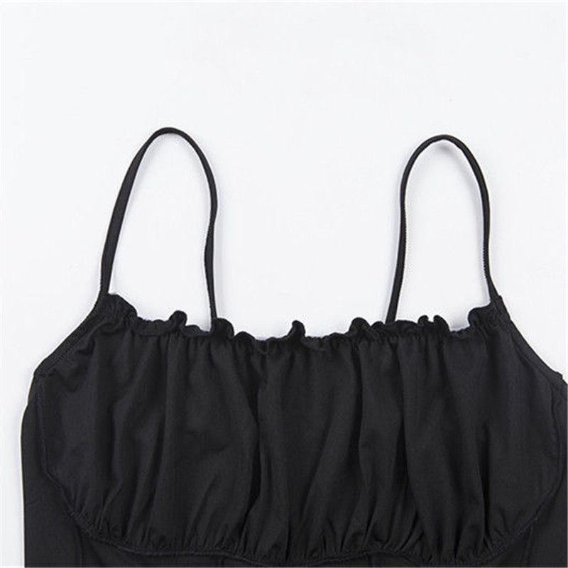 Áo croptop TODOBLACK hai dây nhún bèo thời trang gợi cảm cho nữ
