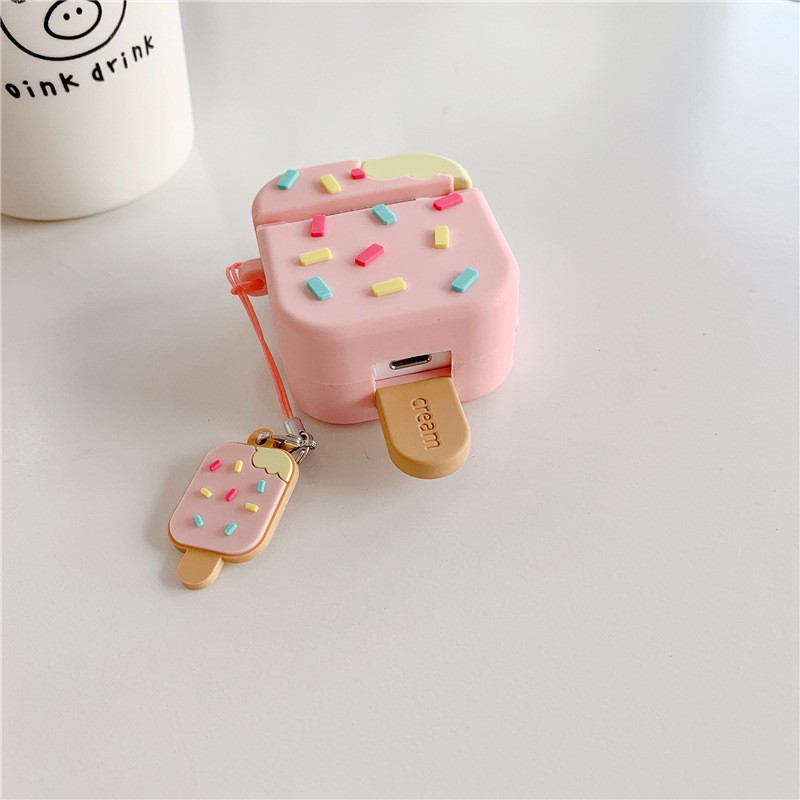 Airpods gen 2 cover cute popsicle ice cream chocolate soft airpods case anti-drop