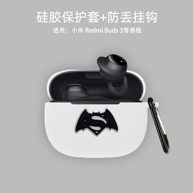 Vỏ Bảo Vệ Hộp Sạc Tai Nghe Xiaomi Redmi Buds 3 Lite Họa Tiết Hoạt Hình Kèm Móc Treo Tiện Dụng