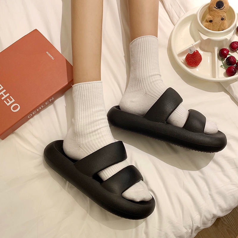 [Spot] Dép Sandal Đế Mềm Chống Trượt Hai Dây Màu Trơn Phiên Bản Hàn Quốc Thời Trang