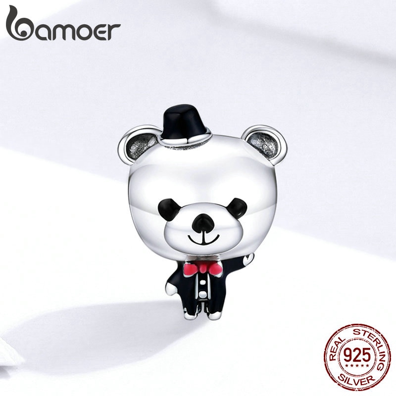 Hạt Phụ Kiện Bamoer Bạc 925 SCC1473 Hình Gấu Làm Dây Chuyền Vòng Tay