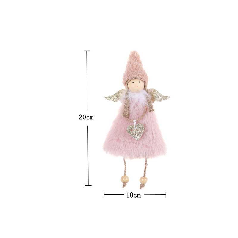 [ Christmas Plush Girl Cute Angel Doll Pendant Decoration for Home Living Room Bedroom New Year Xmas Gift ]