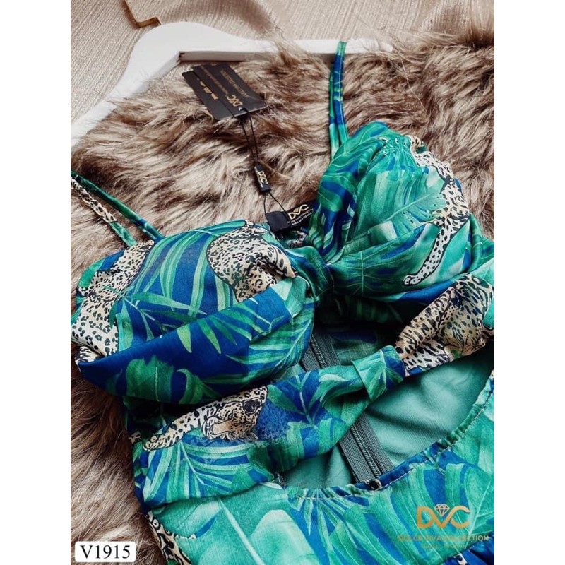 V1915 - váy chính hãng DVC - váy maxi xanh hoa | BigBuy360 - bigbuy360.vn