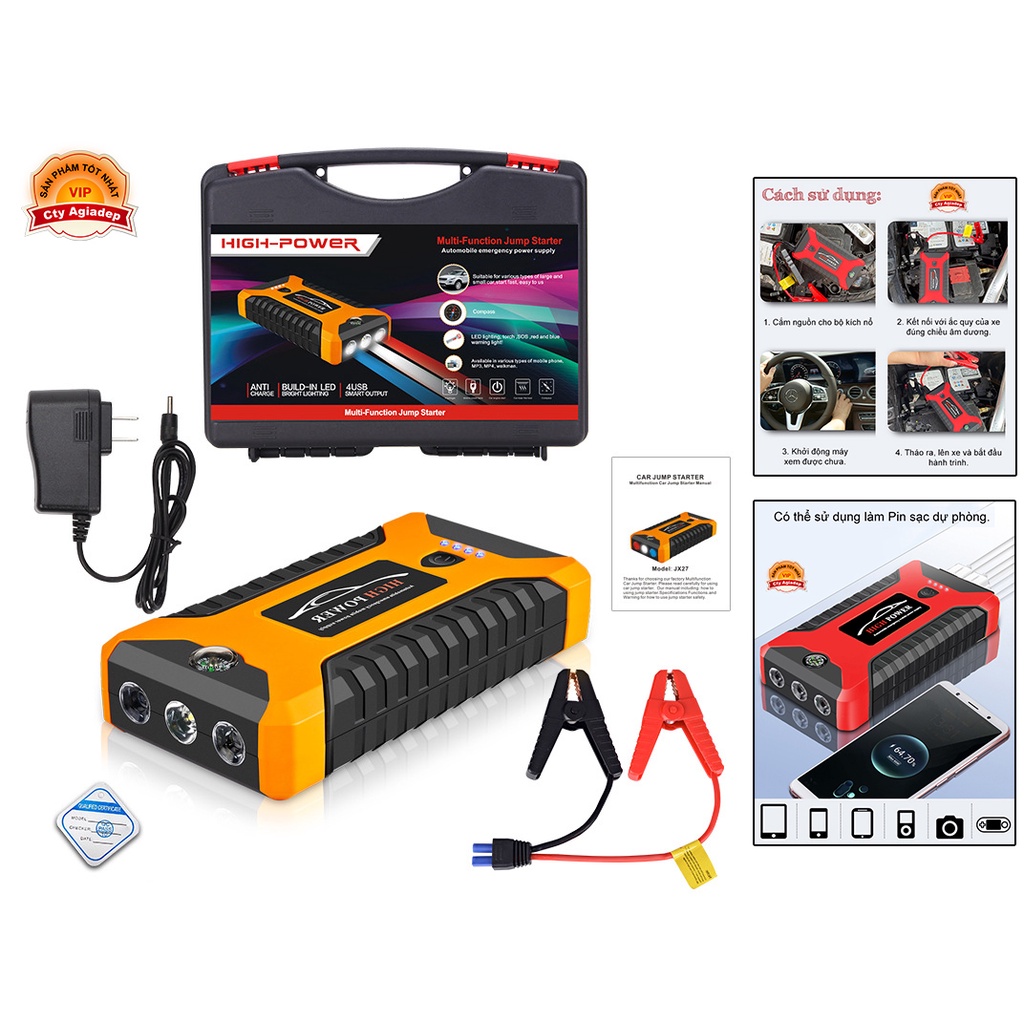 Dụng cụ hỗ trợ đề nổ máy thay thế dây câu cứu hộ xe hơi oto JX27