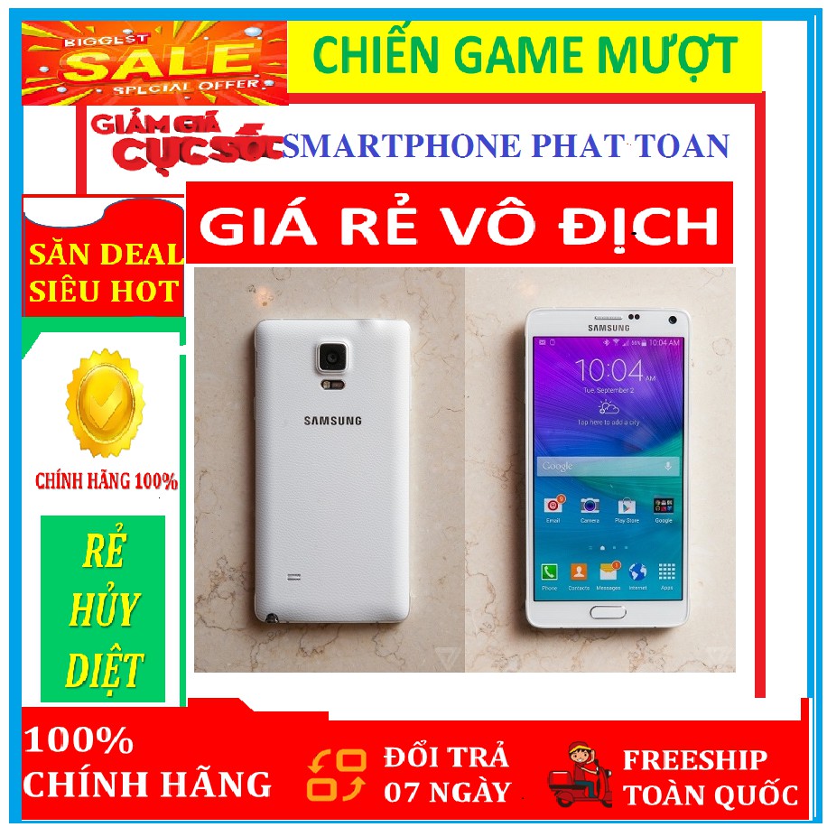 điện thoại Samsung Galaxy Note 4 32G mới - Chơi Game nặng mượt (màu trắng)